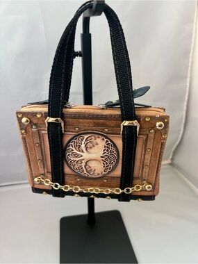 Tree of Life Bronze Accent Mini Bag for electronics.